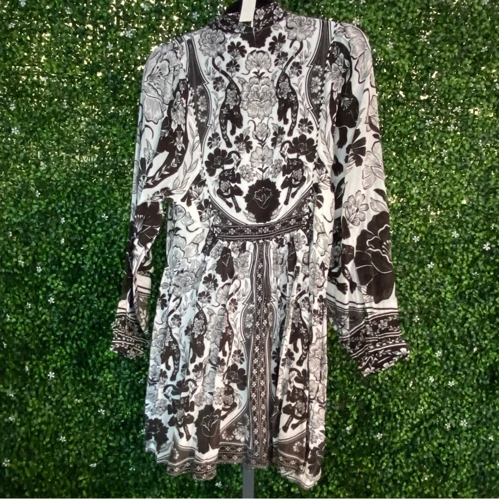 F3 Farm Rio Flower Leopards Long Sleeve Dress